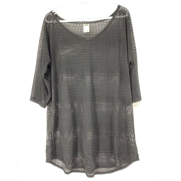 O'neill Swim Cover Size XL Net Black 3/4 sleeve Light weight v-neck 3271 - Picture 7 of 14